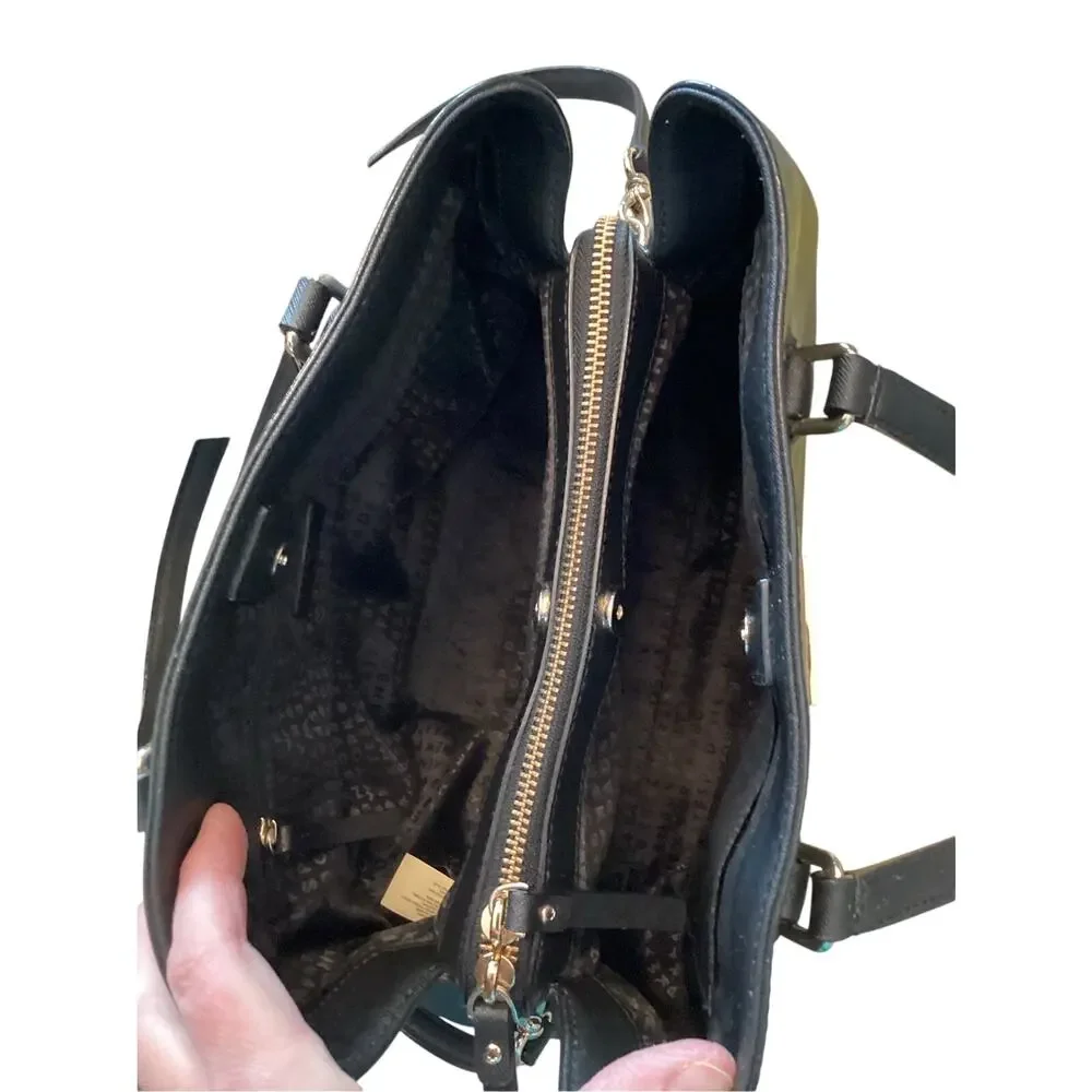 Kate Spade New York Laurel Way Evangelie Satchel in Black Saffiano Leather